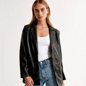 Abercrombie Vegan Leather Blazer
